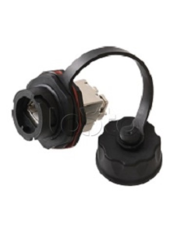 Индустриальный модуль-вставка NIKOMAX, Кат.6a (Класс Ea), 500МГц, RJ45/8P8C, 110/KRONE, T568A/B, экранированный, IP67, с защитной крышкой, черный NIKOMAX (NMC-KJSA2-IS-BK) в Хасавюрте Модули Keystone Pintop.ru