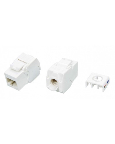 Вставка Keystone Jack RJ-45(8P8C) Hyperline KJ8-8P8C-C6A-180-TLS-WH в Хасавюрте Модули Keystone Pintop.ru