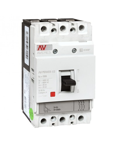 Автоматический выключатель AV POWER-1/3 50А 35kA TR EKF (mccb-13-50-TR-av) в Хасавюрте Электротехническое оборудование Pintop.ru