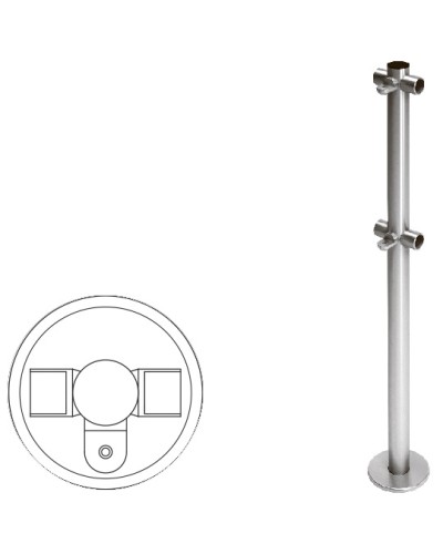 Cтойка ограждения Т-образная с 2-мя полупетлями (антик серебро) Oxgard в Хасавюрте Ограждения Pintop.ru