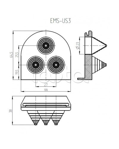 Ввод кабельный Elbox EMS-US3 в Хасавюрте Аксессуары для стоек и шкафов Pintop.ru