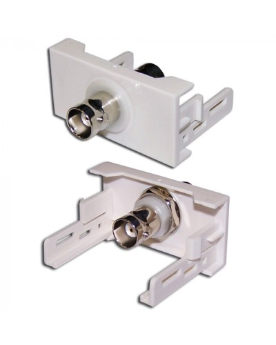 Вставка Mosaic 22.5x45 с BNC-адаптером BC-009, белая LANMASTER (LAN-WA-LP-BNC-WH) в Хасавюрте Коннекторы и разъемы Pintop.ru