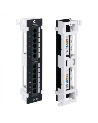 Патч-панель настенная, 12 портов RJ-45, категория 5е, с подставкой Cabeus PL-12-Cat.5e-WL-Dual IDC в Хасавюрте Патч панель Pintop.ru