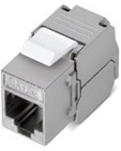 Вставка Keystone Jack RJ-45(8P8C), категория 6, 110 IDC, угол заделки 180 градусов, без инструмента (Toolless), экранированная, белая в Хасавюрте Модули Keystone Pintop.ru