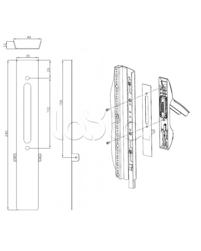 Накладка под опломбировку замка Elbox EMS-LP в Хасавюрте Аксессуары для стоек и шкафов Pintop.ru