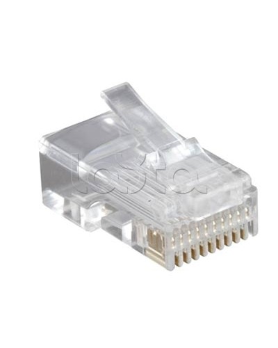Разъем RJ-50(10P10C), универсальный (для одножильного и многожильного кабеля), для круглого кабеля, напыление 6µ/ 6 микродюймов (10шт) Hyperline PLUG-10P10C-U-06 в Хасавюрте Коннекторы и разъемы Pintop.ru