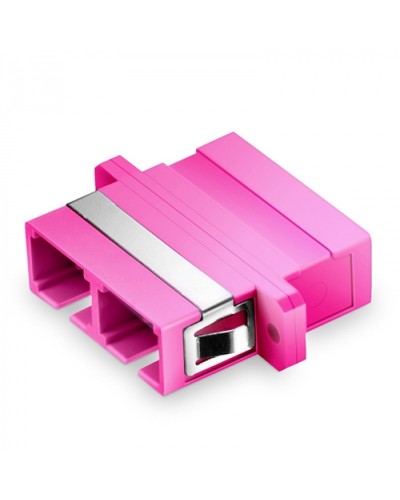 Оптический адаптер OM4, дуплекс SC, с фланцами, пурпурный Eurolan (36A-40-2S-02MG) в Хасавюрте Проходные адаптеры и розетки оптические Pintop.ru