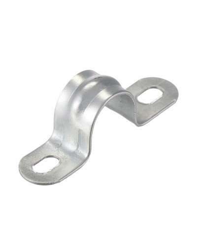Скоба оцинк. с двумя отверстиями, для трубы D14мм(5шт) Экопласт (43614-5) - Скоба оцинкованная с двумя отверстиями, для трубы D14мм(5шт) Экопласт в Хасавюрте Держатели, клипсы, скобы Pintop.ru