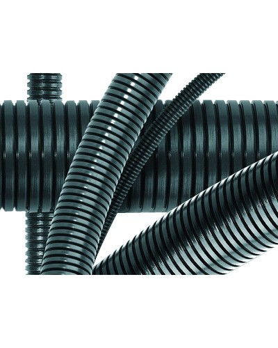 Труба гофрированная DN36мм, ПВ-0, D вн 36,3 мм, D нар 42,5 мм, полиамид 6, с протяжой DKC PA613643F0 в Хасавюрте Труба гофрированная Pintop.ru