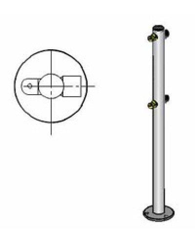 Стойка ограждения с 2-мя полупетлями под поворотную створку или секциюi-образная, 2 муфты Oxgard Стойка ограждения с 2-мя полупетлями i-образная (ВЗР 1996.01-01) в Хасавюрте Ограждения Pintop.ru