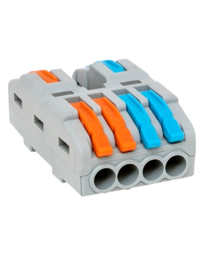 Строительно-монтажная клемма СМК 222-424 разветвительная 4 выхода 0,08-4 мм2 EKF (plc-smk-422-4) - Строительно-монтажная клемма СМК 222-424 разветвительная 4 выхода 0,08-4 мм2 EKF в Хасавюрте Клеммные колодки Pintop.ru