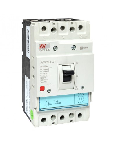 Автоматический выключатель AV POWER-1/3 80А 80kA TR EKF AVERES (mccb-13-80H-TR-av) в Хасавюрте Электротехническое оборудование Pintop.ru