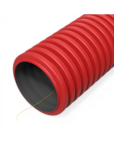 Труба гофр. двуст. ПНД гибкая тип 1250 (SN18) с/з красная d160 мм (50м/50м уп/пал) Промрукав (PR15.00983) в Хасавюрте Труба гофрированная Pintop.ru