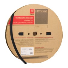 Термоусаживаемая трубка ТУТ нг 8/4 черная рулон EKF PROxima (tut-8-b)