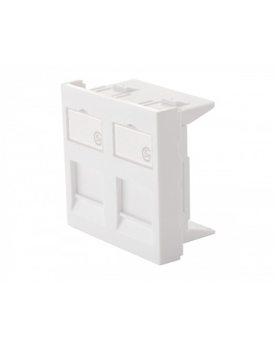 Адаптер 45 × 45 мм для 2 модулей Keystone, белый Eurolan (16H-45-03WT) в Хасавюрте Модули Keystone Pintop.ru