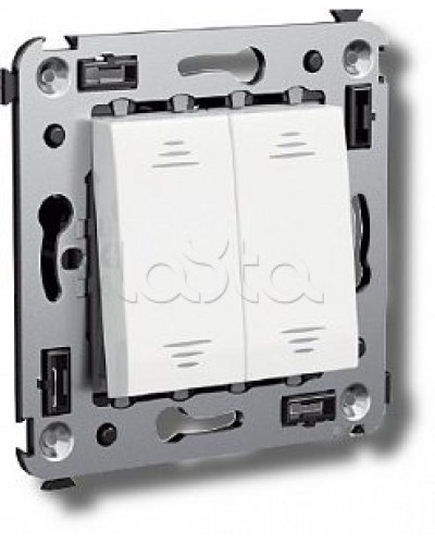 Выключатель двухклавишный в стену, Avanti, Ванильная дымка DKC 4405104 в Хасавюрте Аксессуары для стоек и шкафов Pintop.ru