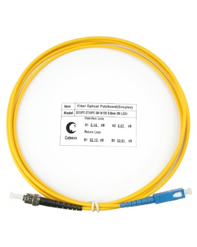 Шнур оптический simplex SC-ST 9/125 sm 2м LSZH Cabeus FOP(s)-9-SC-ST-2m в Хасавюрте Патч-корды оптические Pintop.ru