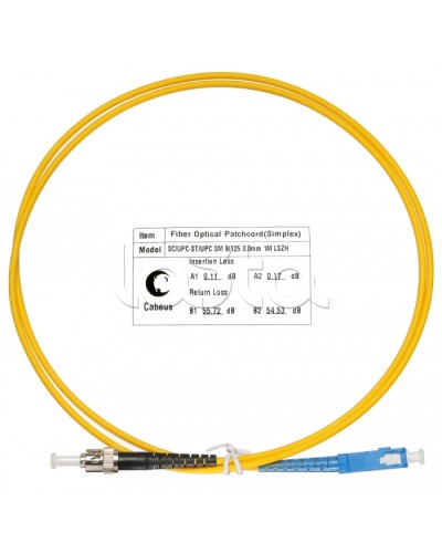 Патч-корд волоконно-оптический SM 9/125 simplex SC-ST LSZH (1,5 м) Cabeus FOP(s)-9-SC-ST-1,5m в Хасавюрте Патч-корды оптические Pintop.ru