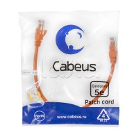 Патч-корд медный U/UTP кат.5е (0,3м) LSZH (оранжевый) Cabeus (PC-UTP-RJ45-Cat.5e-0.3m-OR-LSZH)
