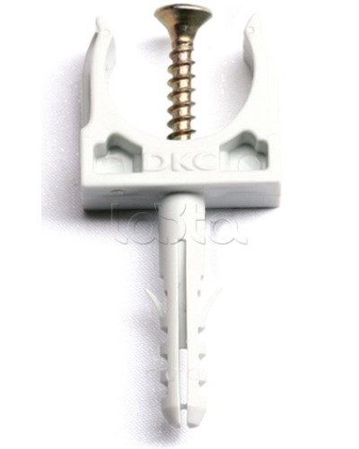 Держатель с защелкой и дюбелем, д.32 мм DKC 51332 в Хасавюрте Держатели, клипсы, скобы Pintop.ru