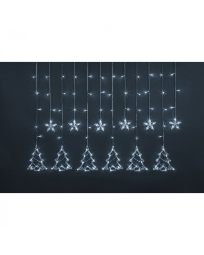 Гирлянда Navigator 95 124 NGF-D033-02 (бахрома звезды и елочки CW 2.5*1м IP20) в Хасавюрте Источники света(Лампы) Pintop.ru