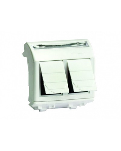 Комп.роз. RJ45 кат.6 (2 разъема 8P8C, Hyperline) Brava, белая, 2М DKC (76452B) в Хасавюрте Розетки компьютерные и телефонные Pintop.ru