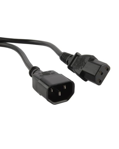 Кабель питания с заземлением Hyperline PWC-IEC13-IEC14-1.8-BK в Хасавюрте Патч-корды и пигтейлы Pintop.ru