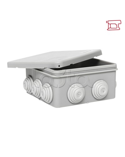 Коробка распределительная КМР-030-014 с крышкой (100х100х50), 10 мембр. вводов IP55 EKF (plc-kmr-030-014) в Хасавюрте Распределительные коробки Pintop.ru