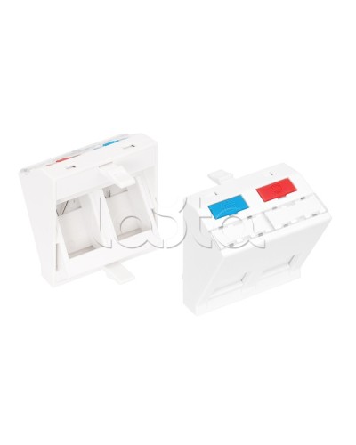 Вставка 45x45 KeyStone 2 порта NIKOMAX (NMC-PM2P-AF-WT) в Хасавюрте Аксессуары для кабель-канала Pintop.ru