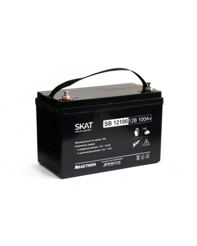 Бастион SKAT SB 12100 АКБ свинцово-кислотная тип AGM 12V 100Ач Iзар.30А, клеммы под болт М6 в Хасавюрте Электротехническое оборудование Pintop.ru