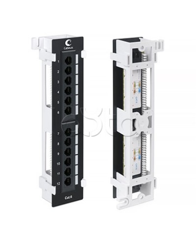 Патч-панель настенная, 12 портов RJ-45 Cabeus (PL-12-CAT.6-WL-DUAL IDC) в Хасавюрте Патч панель Pintop.ru