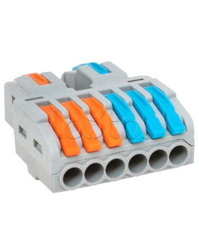 Строительно-монтажная клемма СМК 222-426 разветвительная 6 выходов 0,08-4 мм2 EKF (plc-smk-422-6) - Строительно-монтажная клемма СМК 222-426 разветвительная 6 выходов 0,08-4 мм2 EKF в Хасавюрте Клеммные колодки Pintop.ru