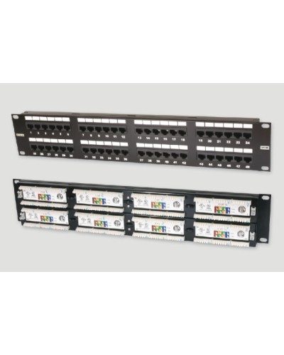 Патч-панель 19, 2U, 48xRJ45 категория 5е Eurolan (27B-U5-48BL) в Хасавюрте Патч панель Pintop.ru