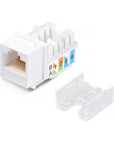 Модуль Keystone Jack RJ-45(8P8C), UTP неэкранированный, CAT 5e, тип 90 градусов, белый REXANT PRO 02-0064 в Хасавюрте Модули Keystone Pintop.ru
