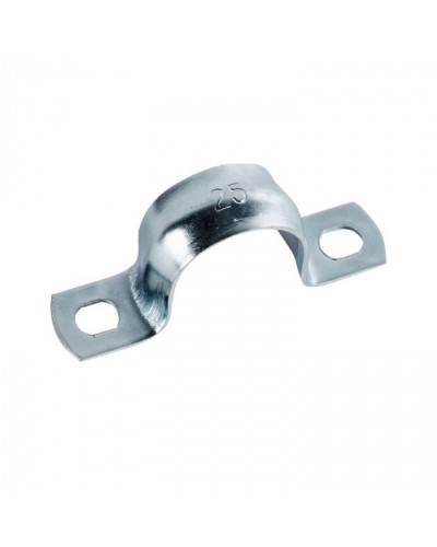 Скоба оцинк. с двумя отверстиями, для трубы D25мм (5шт) Экопласт (43625-5) - Скоба оцинкованная с двумя отверстиями, для трубы D25мм (5шт) Экопласт в Хасавюрте Держатели, клипсы, скобы Pintop.ru