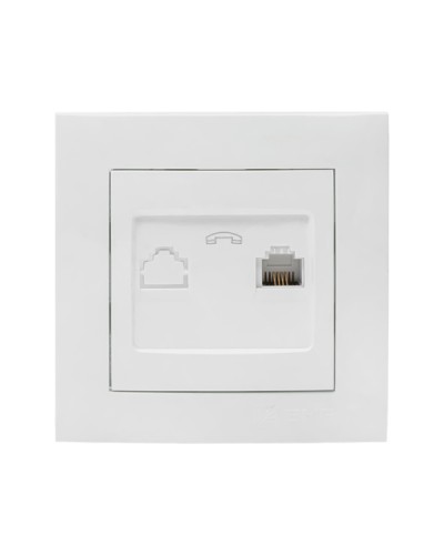 Валенсия розетка телефонная RG-11 1-местная белая EKF PROxima (EWT01-034-10) в Хасавюрте Розетки компьютерные и телефонные Pintop.ru