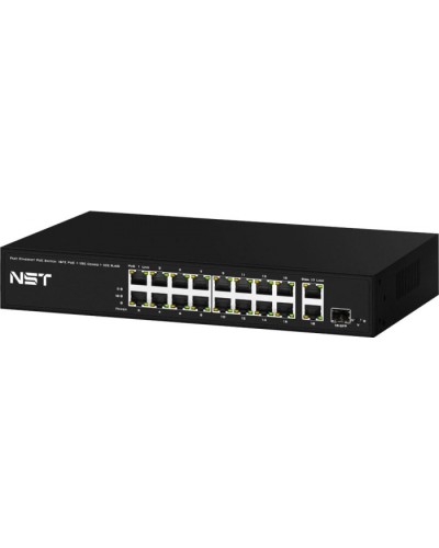 PoE коммутатор Fast Ethernet на 16 x RJ45 PoE + 2 x RJ45 GE + 1 SFP GE порта NST NS-SW-16F3G-P в Хасавюрте Коммутаторы Pintop.ru