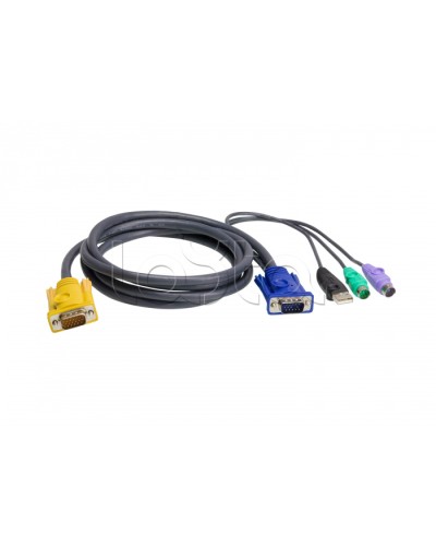 КВМ-кабель с интерфейсами PS/2, USB, VGA (1.8м) ATEN 2L-5302UP в Хасавюрте Видеоусилители, Модуляторы, Делители Pintop.ru