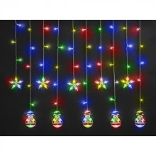 Гирлянда Navigator 95 024 NGF-D037-01 (бахрома звезды и снеговики WW 3*0.6м IP20