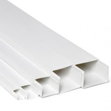 Кабель-канал 15x10x2000, двойной замок, белый (ПожТехКабель)