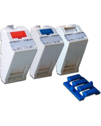 Вставка 22.5х45 на 1 кейстоун, угловая, со шторкой, маркировкой, иконками, белая LANMASTER LAN-SIP-22A-WH в Хасавюрте Коммутационные изделия Pintop.ru