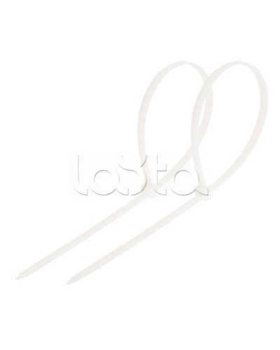 Стяжка нейлоновая неоткрывающаяся, безгалогенная (halogen free) 300x3.6мм, белая (100 шт) в Хасавюрте Стяжки-хомуты Pintop.ru