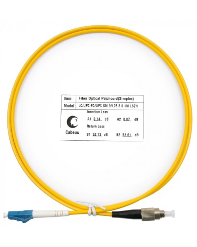 Шнур оптический simplex LC-FC 9/125 SM 1 м LSZH Cabeus FOP(s)-9-LC-FC-1M в Хасавюрте Патч-корды оптические Pintop.ru