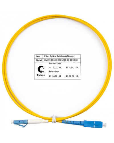 Шнур оптический simplex LC-SC 9/125 SM 1 м LSZH Cabeus FOP(s)-9-LC-SC-1M в Хасавюрте Патч-корды оптические Pintop.ru