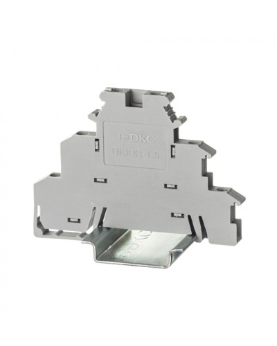 Клемма трехуровневая, винтовой зажим, 6 точек подключения, 2.5 кв.мм, серая DKC (DKIDR-1.5) в Хасавюрте Клеммные колодки Pintop.ru