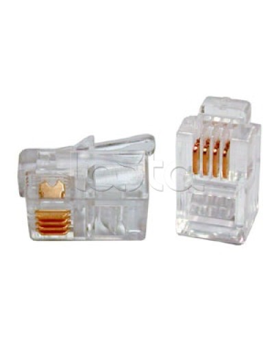 Разъем телефонный Hyperline PLUG-6P4C-P-C2 в Хасавюрте Коннекторы и разъемы Pintop.ru