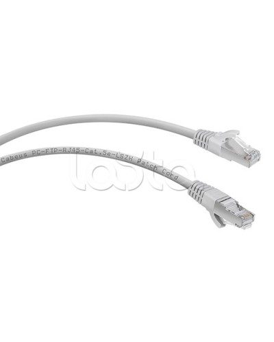 Патч-корд FTP, категория 5e, 0.3 м, LSZH, экранированный, серый Cabeus PC-FTP-RJ45-Cat.5e-0.3m-LSZH в Хасавюрте Патчкорды (медные) Pintop.ru