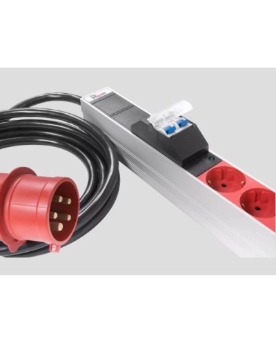 Верт блок розеток, мониторинг, измерение, 3 фазы 16А, 30S, 2100 мм, вх IEC 309, шнур 3м REM R-MC8-3x16-30S-MI-2100-3-3PN в Хасавюрте Блоки розеток Pintop.ru
