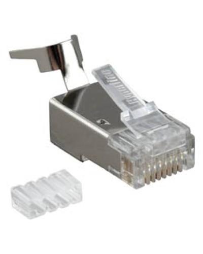 Разъем RJ-45 под витую пару, кат. 6, экранированный, универсальный Hyperline PLUG-8P8C-UV-C6-TW-SH в Хасавюрте Коннекторы и разъемы Pintop.ru