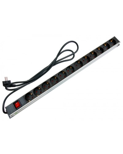 Блок на 12 розеток EU для 19 шкафов Cabeus PDU-12P-2EU в Хасавюрте Блоки розеток Pintop.ru